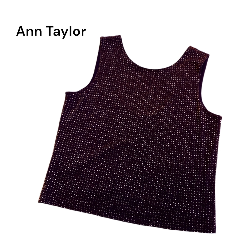 Ann Taylor Shimmer Gold Beaded Tank